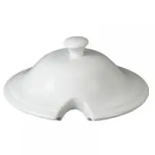 Tapa Sopera Cabeza De Leon Porcelana Blanca 21 Cm.