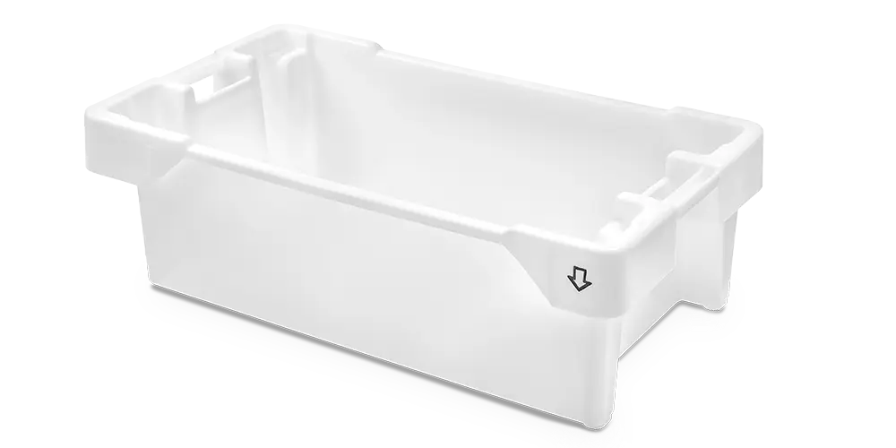 Cubeta Manutencion Apilable Y Encajable Blanca 60 L. 80X45X27 Cm.