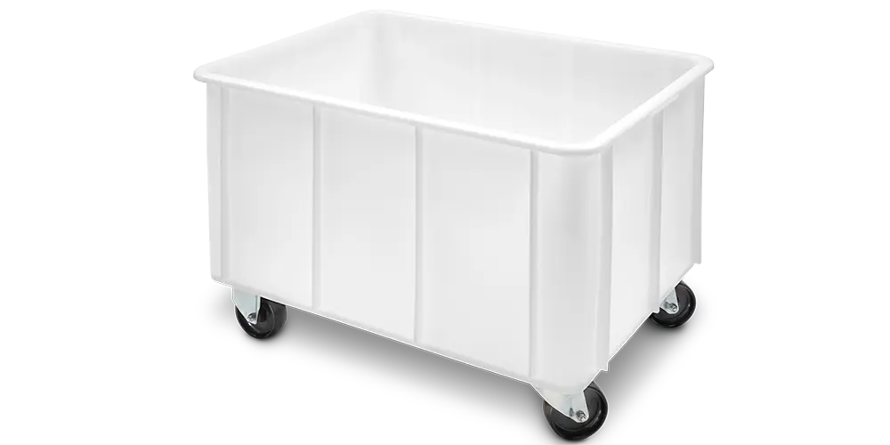 Cubeta Manutencion Lisa Blanca Con Ruedas 155 L. 80X60X56 Cm.