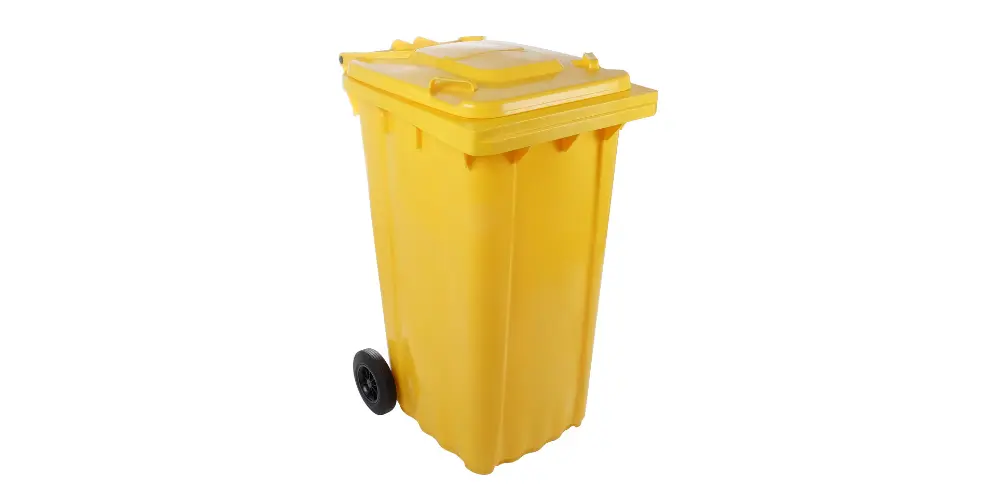 Cubo Basura Amarillo Con Ruedas 240 L.