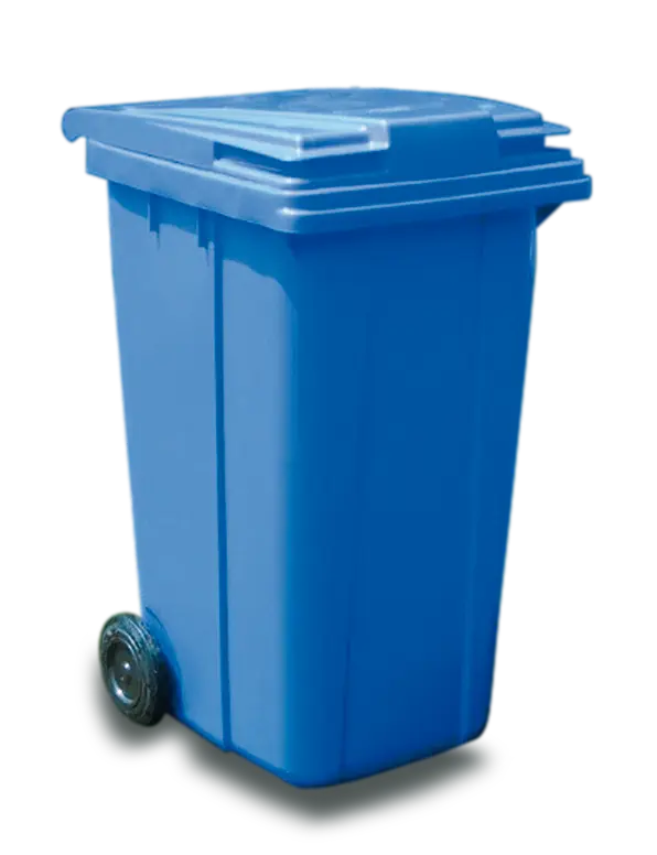 Cubo Basura Con Pedal Y Ruedas Azul 120 L.