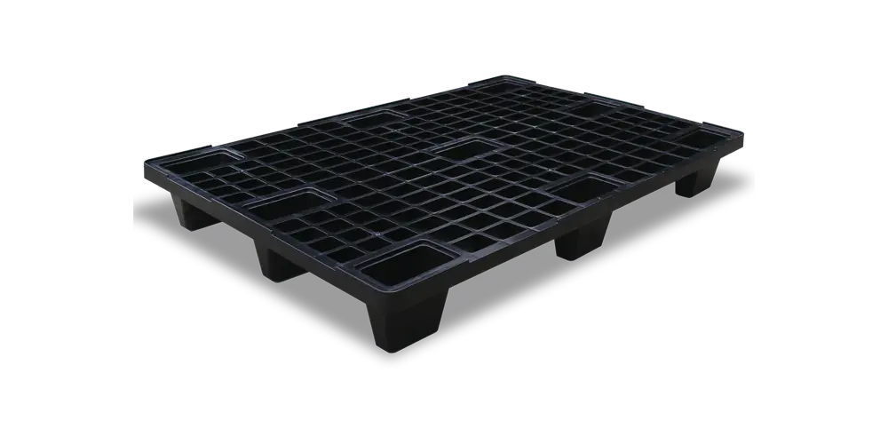 Palet Liso Encajable Negro 120X80X14,5 Cm.