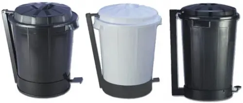 Cubo Basura Goliat Negro C/Ruedas Y Pedal 95 L.