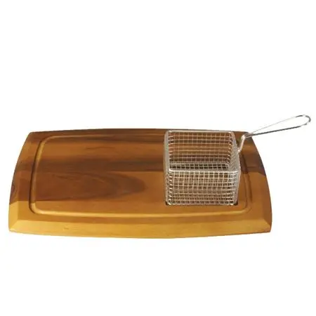 Tabla Madera Acacia C/Hueco 10X10 Cm. 36X25.5Cm.