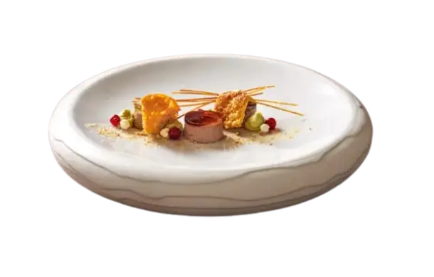 Plato Terra Redondo Blanco 30X5 Cm.