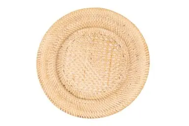Bajo Plato Rattan Blanco 32 Cm.                                  