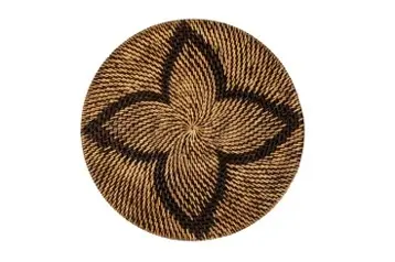 Mantel Individual Rattan Marron Flores 36 Cm.