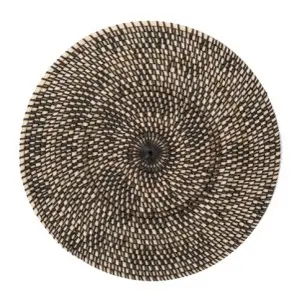 Mantel Individual Rattan Negro Redondo 36 Cm.