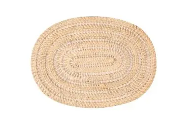 Mantel Individual Rattan Oval Blanco Espiral 40X30 Cm.