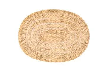 Mantel Individual Rattan Oval Natual Espiral 40X30 Cm.