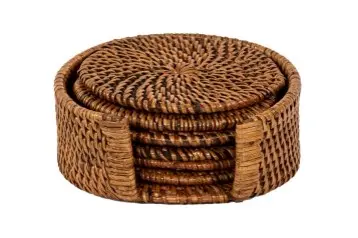 Posavasos Rattan Marron 6 Unidades 10 Cm.