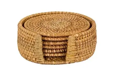 Posavasos Rattan Natural 6 Unidades 10 Cm.