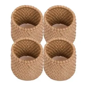 Servilletero Rattan Natural 4 Unidades  5X4,5 Cm.
