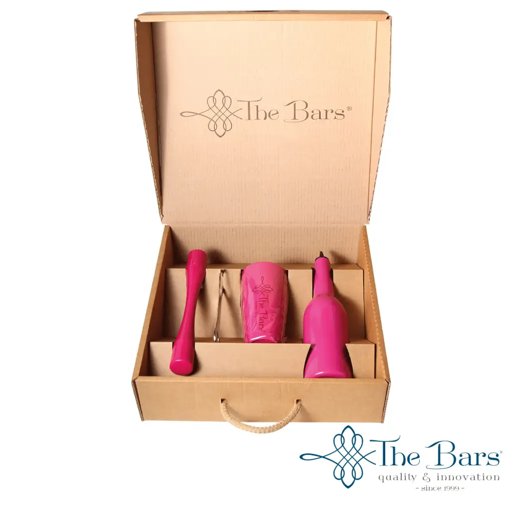 Caja Cocteleria Flair Rosa 4 Piezas