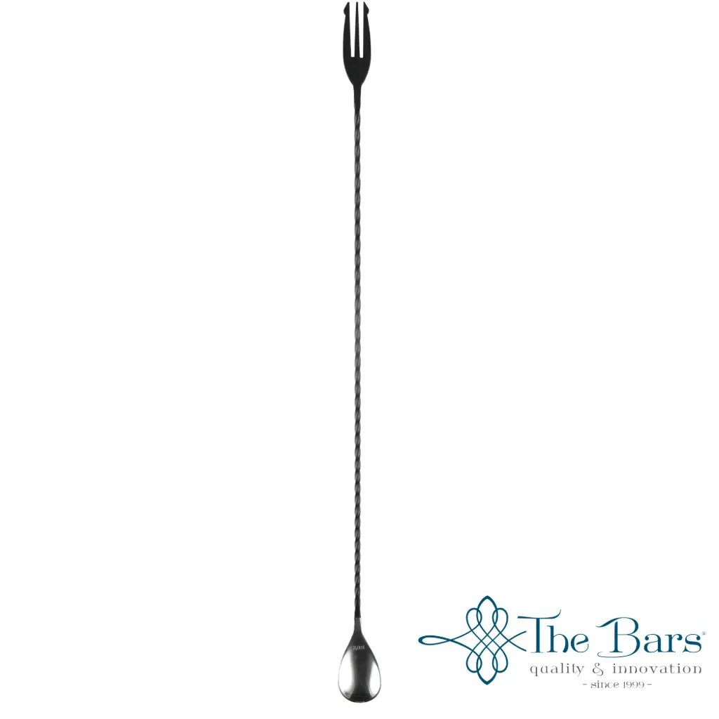 Cuchara Coctel Torneada Negra C/Tridente