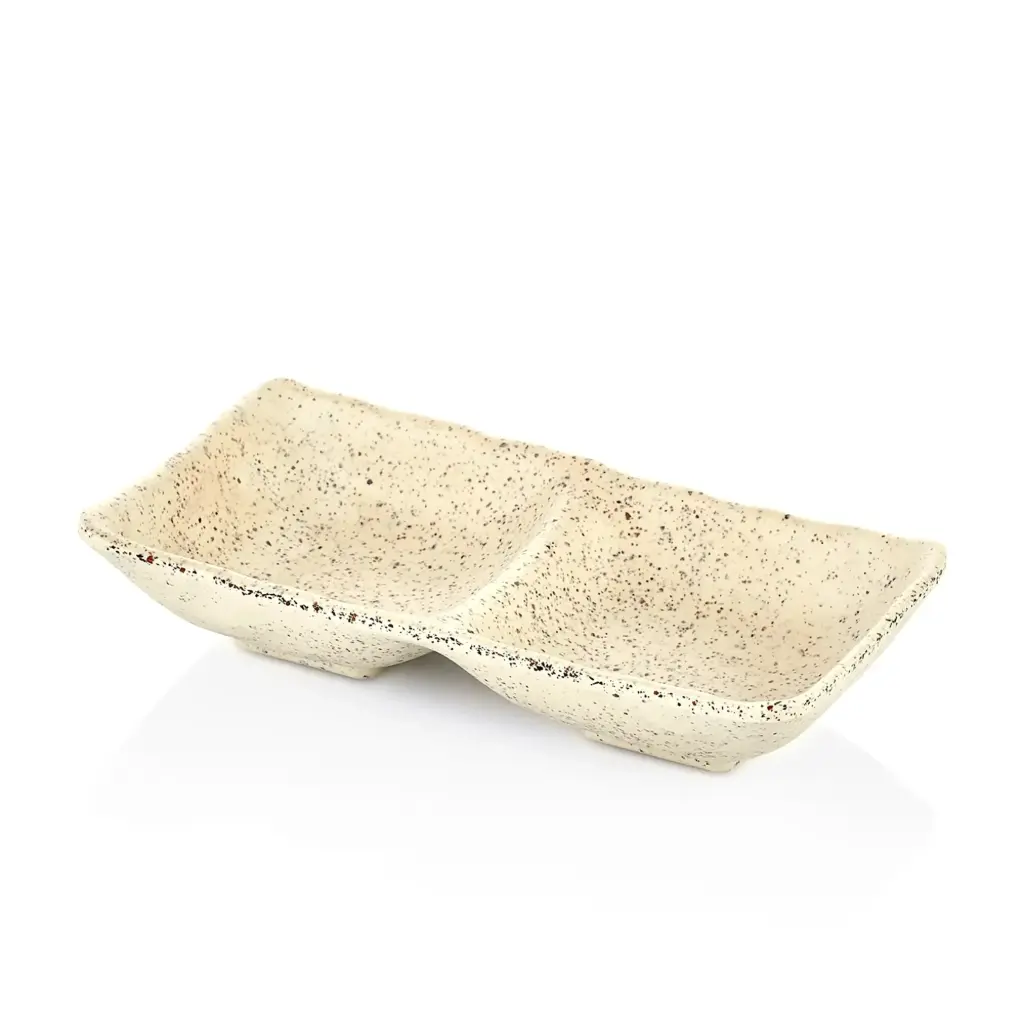 Bol Melamina Granito Beige Doble 17.5X9X3.5 Cm.
