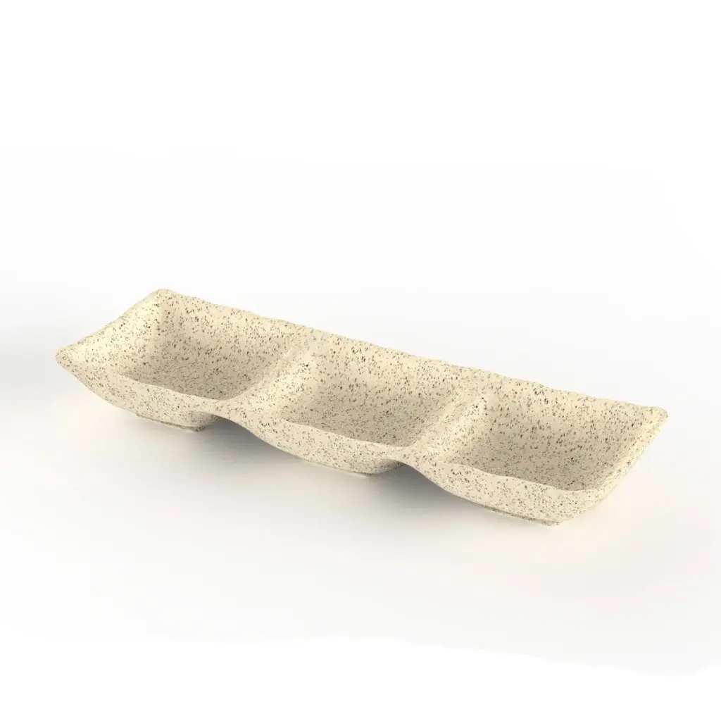 Bol Melamina Granito Beige Triple 26.5X9X3.5 Cm.