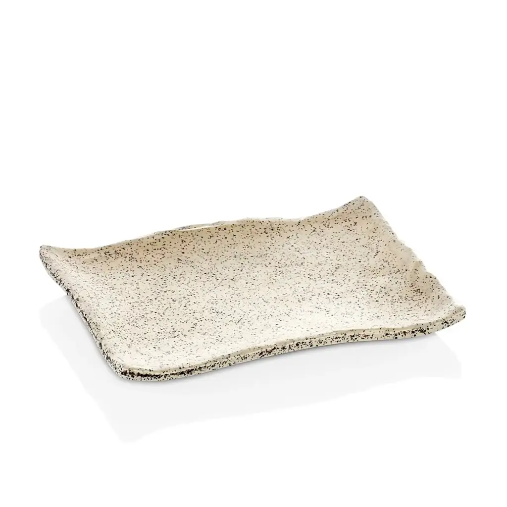 Fuente Rectangular Melamina Granito Beige 19X13 Cm.