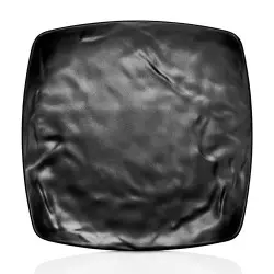 Plato Postre Melamina Pizarra Negra 21.5X21.5 Cm.