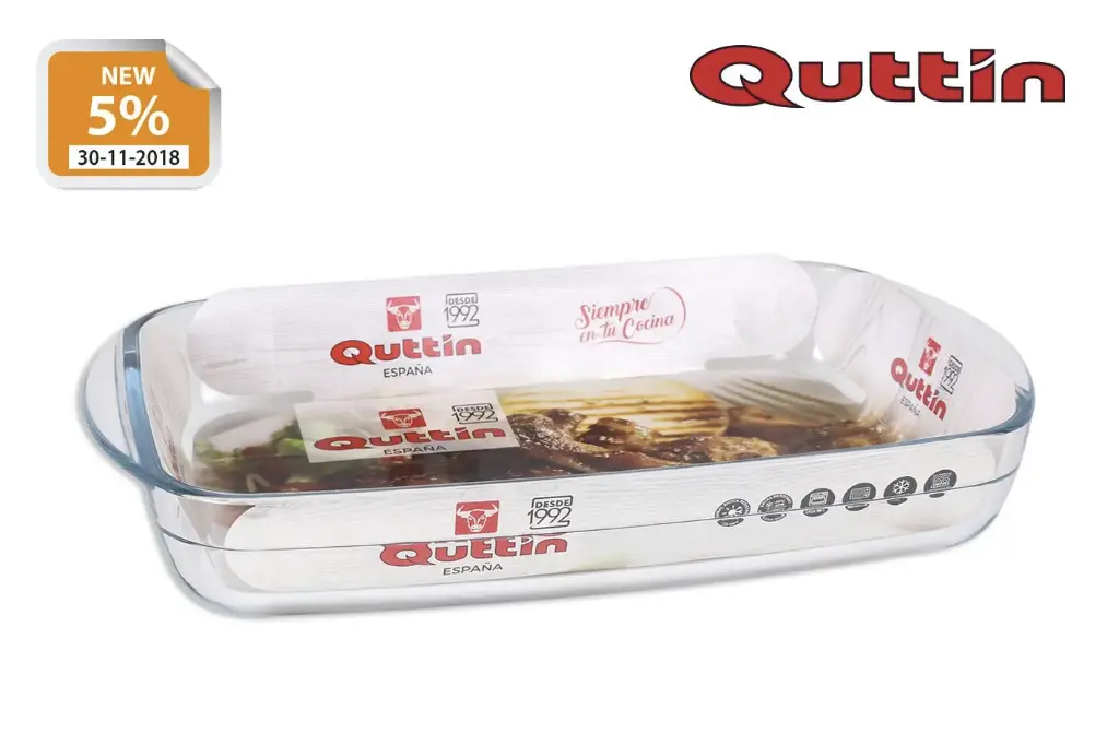 FUENTE HORNO RECTANGULAR VIDRIO 35,5X22 CM.