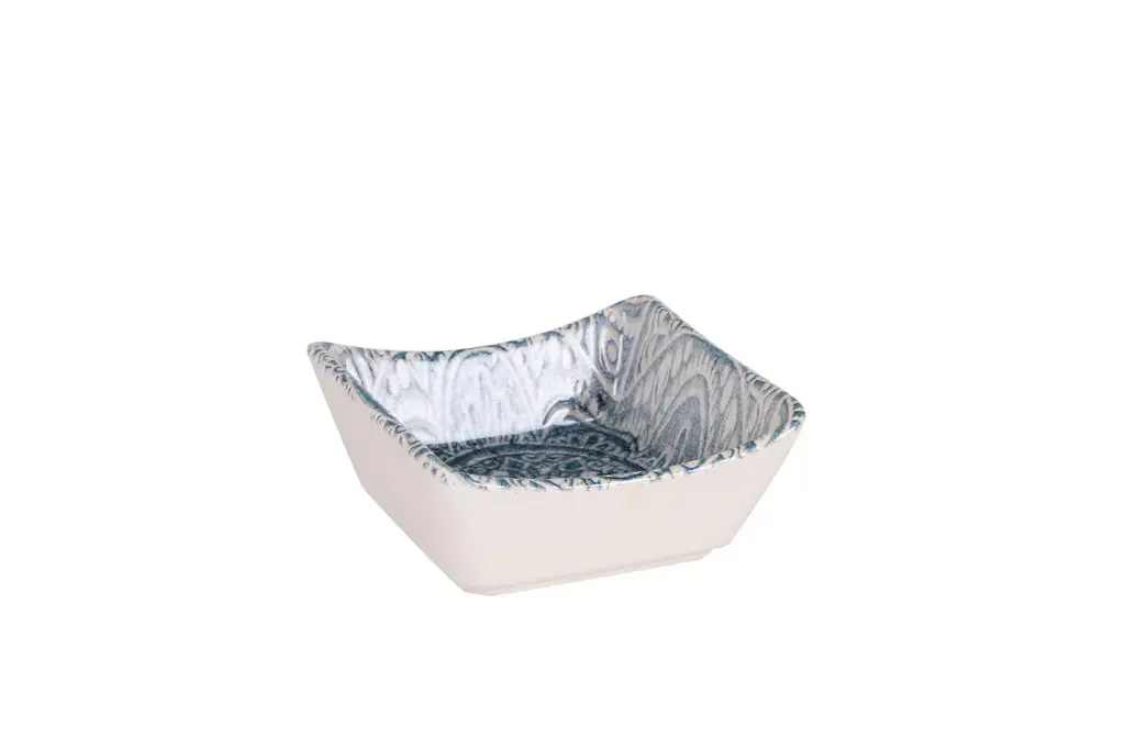 Bol Degustacion Cuadrado Stonware Decorado 10X10X4 Cm.