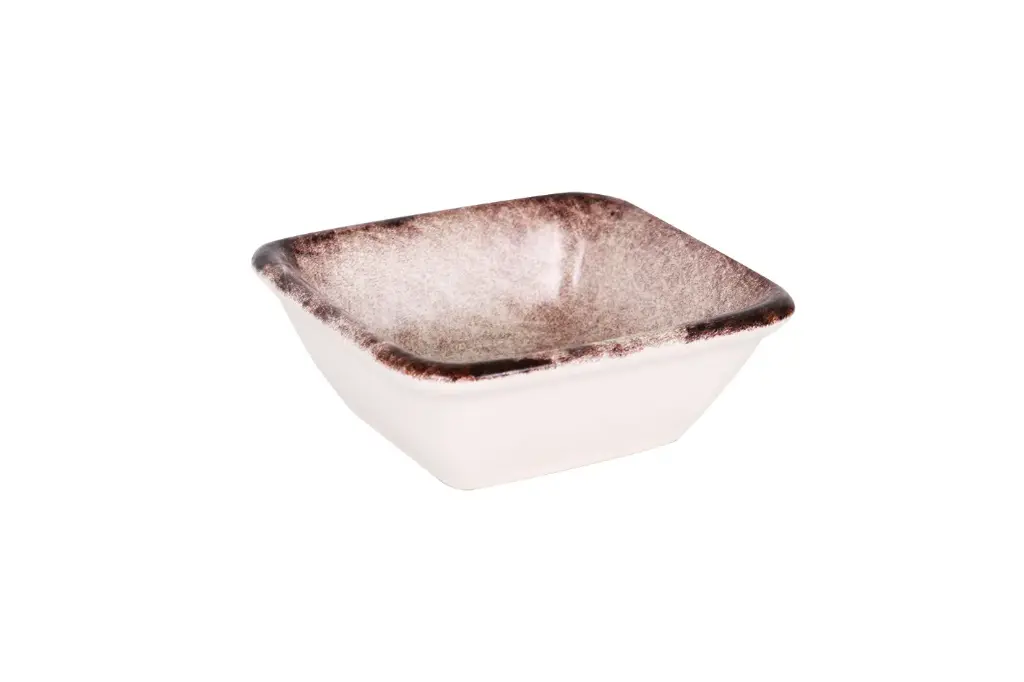 Bol Rectangular Decorado Stonware 10.5X9.5X4 Cm.