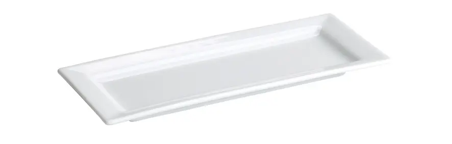 Zz26 Fuente Rectangular Cairo Porcelana Blanca 25X10,5X1,5 Cm.