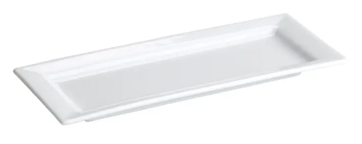 Zz26 Fuente Rectangular Cairo Porcelana Blanca 43X21X2 Cm.