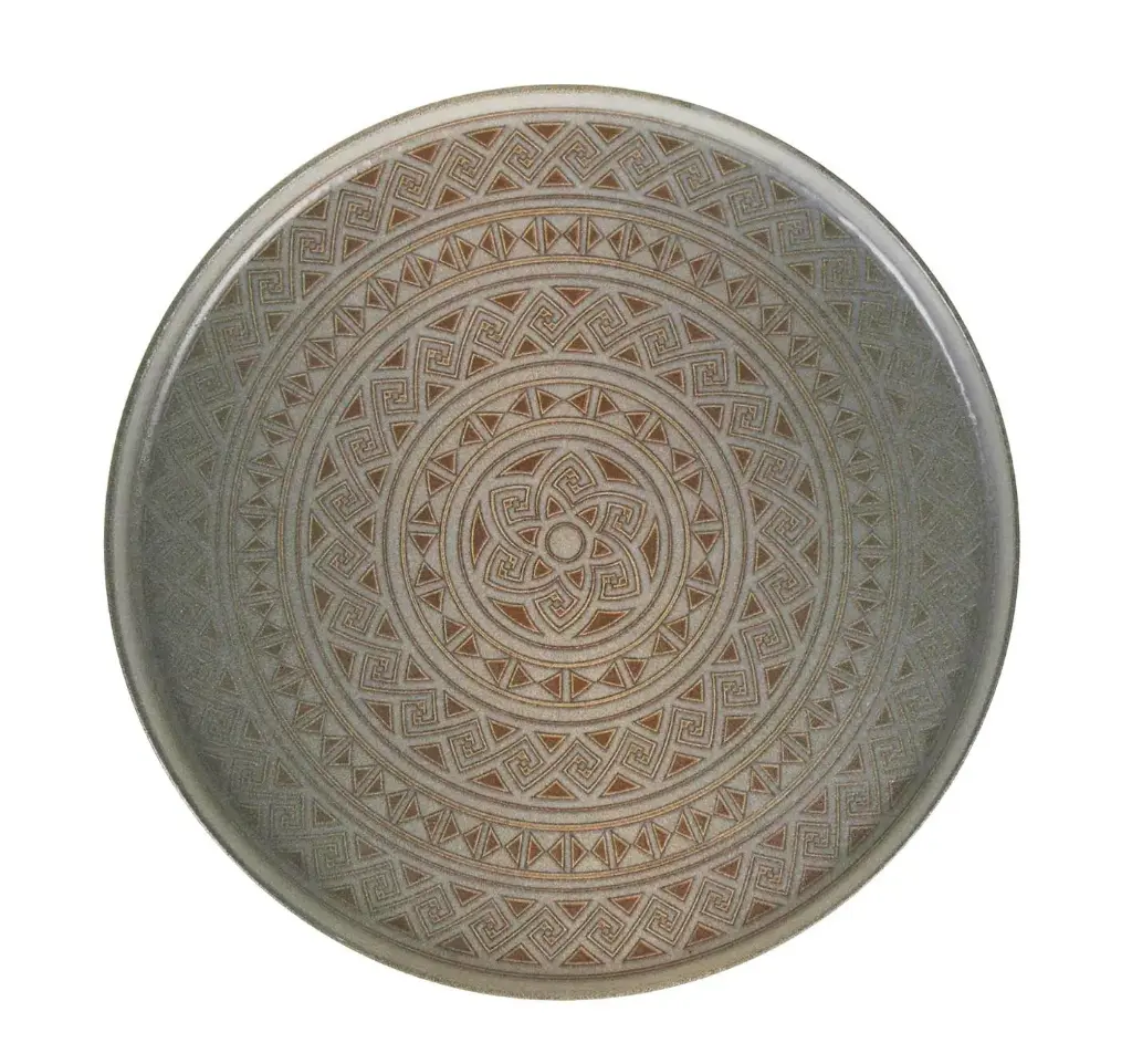ZZ26 Plato Presentacion Hygge  Damasquino 28 Cm.