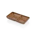 ZZ26 FUENTE RECTANGULAR PS. MARRON DOS COMPARTIMENTOS 18.5X10X3.5 CM.