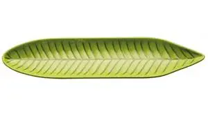 Zz26 Fuente Hoja Natural Melamina Verde 34,5X8 Cm.