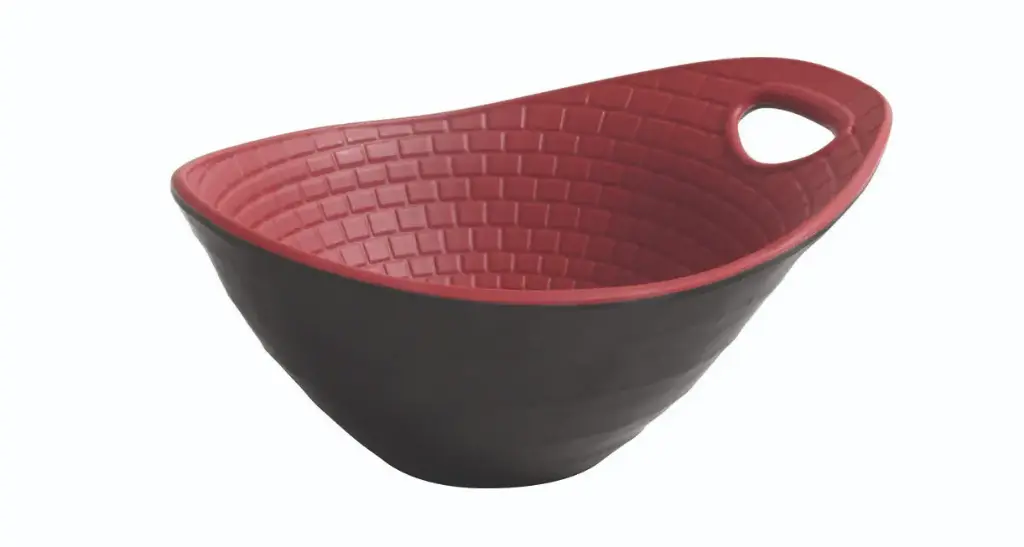 Ensaladera Perpignan Negro/Rojo Melamina 21,5X17,5X10 Cm.
