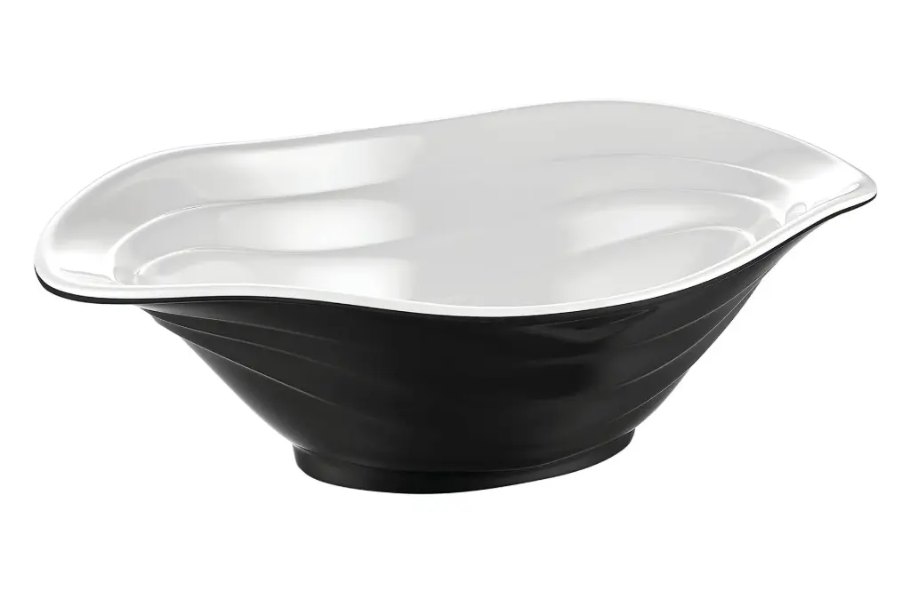Zz26 Ensaladera Duet Bicolor Negro / Blanco Melamina 23X16X7,5 Cm.