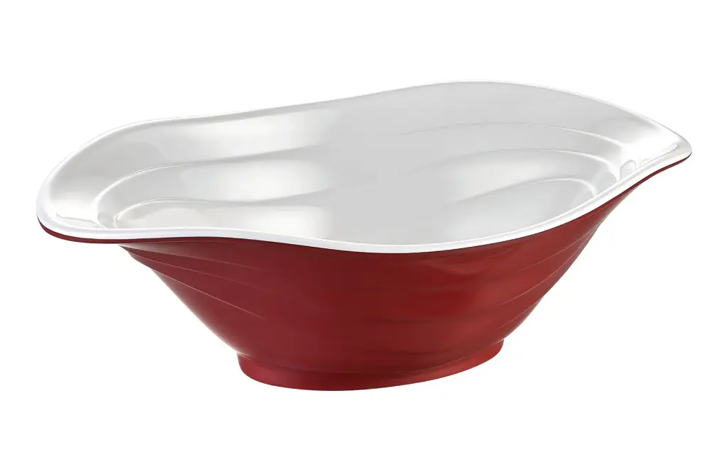 Zz26 Ensaladera Duet Bicolor Rojo / Blanco Melamina 23X16X7,5 Cm.