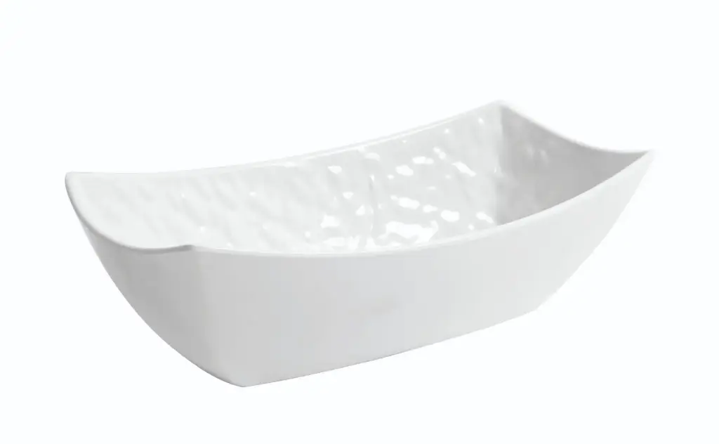 Ensaladera Rectangular Mamba Blanca Melamina 32,6X17,5X10 Cm.