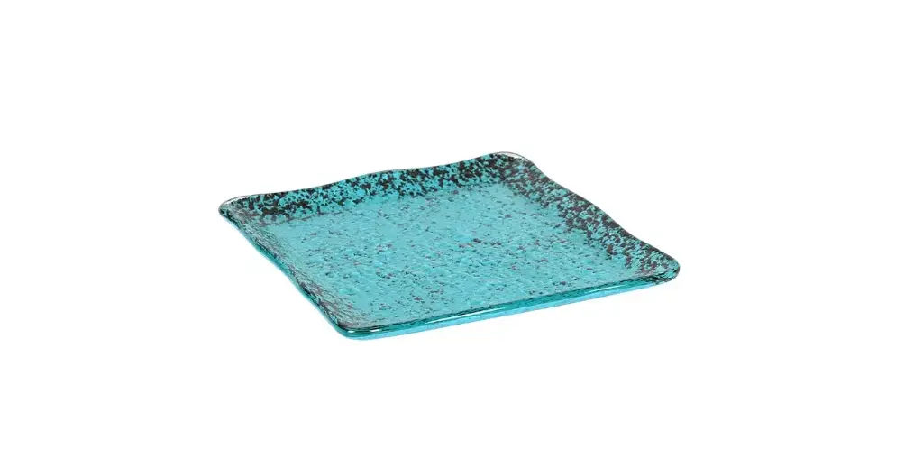 Zz26 Plato Ming Murano Turquesa 15X15 Cm.
