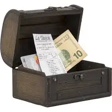 Caja Porta Cuentas Madera Treasure
