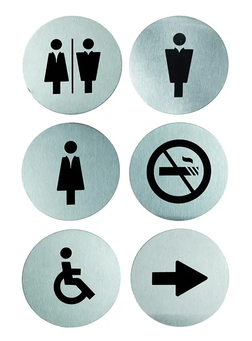 Cartel Inox. Adhesivo Variado Pack 6 Unid.