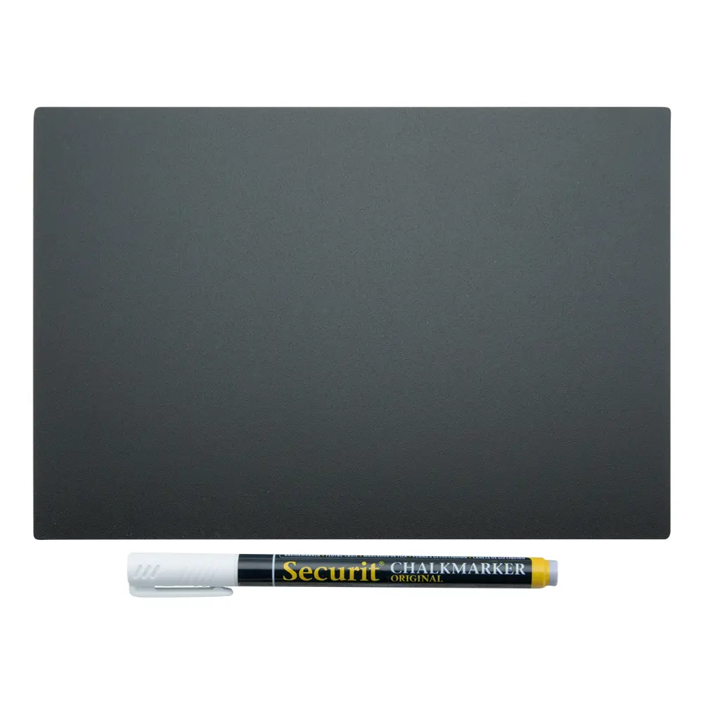 Cartel Peana Negro 21x30 cm. 5 Unid. Con Rotulador