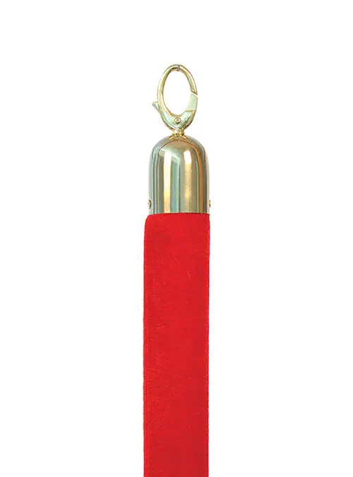 Cordon Separador Ganchos Dorados Rojo 1.5 M.