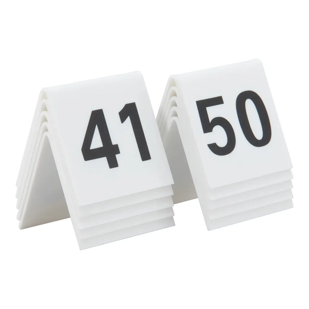 Numero De Mesa Blanco Del 41 Al 50