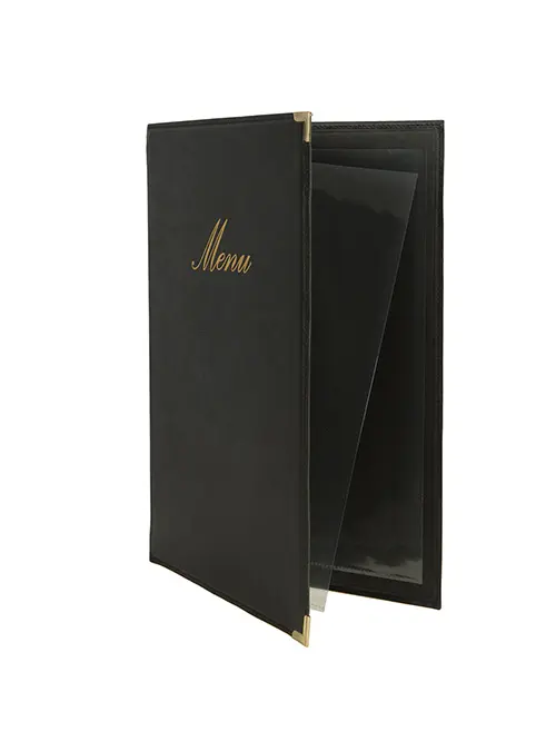 Porta Menu classic Doble Funda Negro A4 