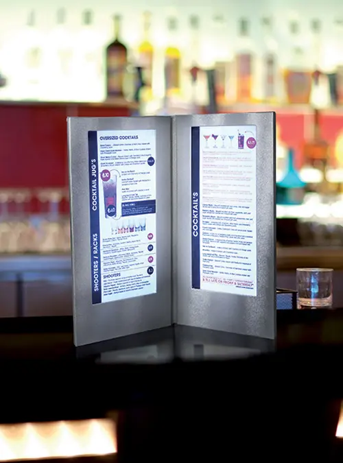 Porta Menu Led Plata 35,2x26,4x1,8 cm.