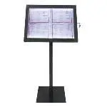 Porta Menus 4 A4 Negro Con Pie y Luz