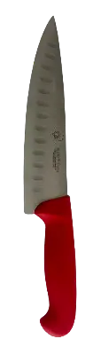 Cuchillo Cocinero Inyectado Alveolos Rojo 25 Cm. 
