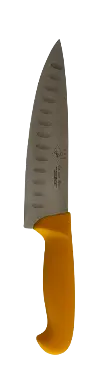 CUCHILLO COCINERO INYECTADO ALVEOLOS AMARILLO 23 CM.