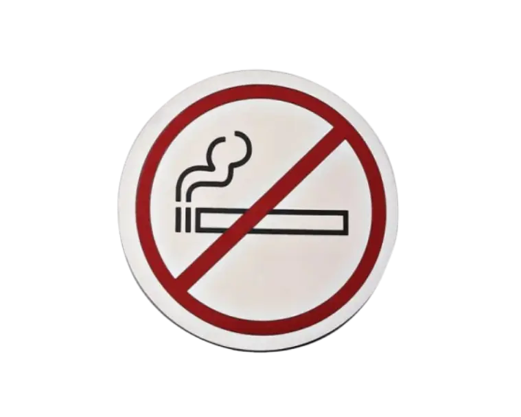 Cartel Prohibido Fumar Inox. 16 Cm.