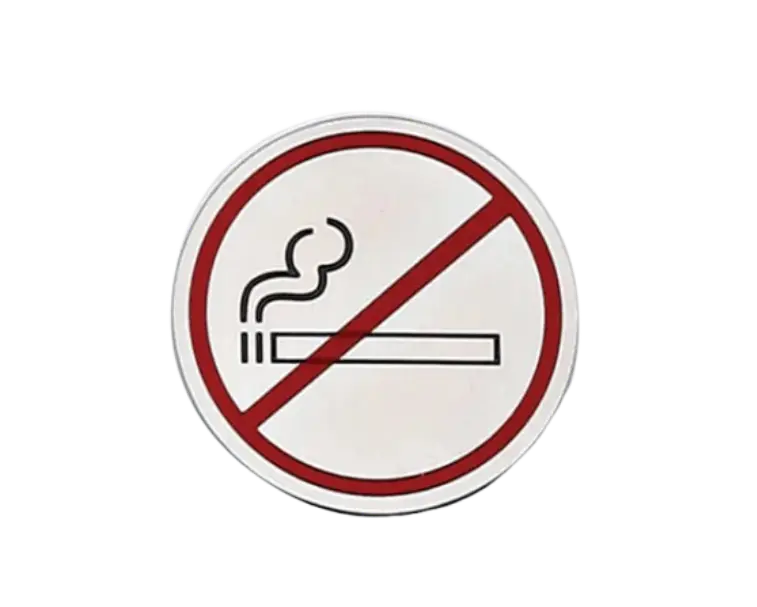Cartel Prohibido Fumar Inox. 7,5 Cm. 