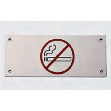 Cartel Prohibido Fumar Inox. 20X8 Cm.