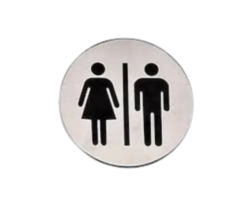 Cartel Baño Mixto Inox. 7.5 Cm. 